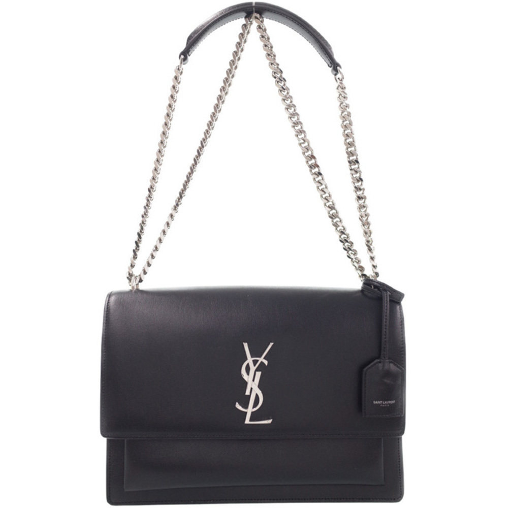 Saint Laurent Sunset Large Chain Shoulder Bag Black